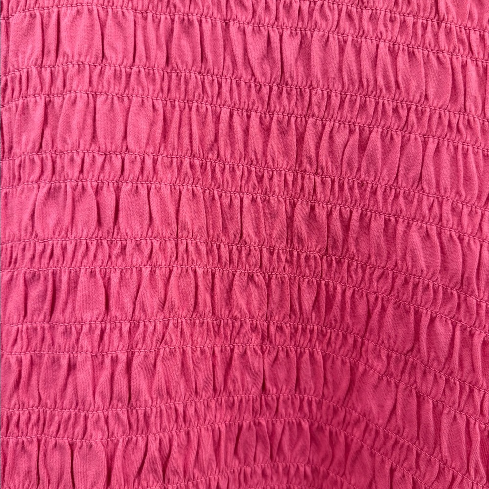 Old Navy Bright Pink Smocked Short Sleeve Top - Picture 5 of 6
